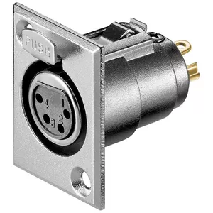 Goobay Микрофонный Шасси Женский Разъем XLR женский 4-pin Серый