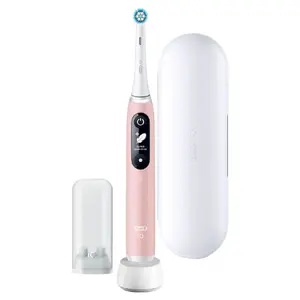 Electric toothbrush Braun Oral‑B 445197 for adults, battery‑powered, 5 modes, 1 handle + 2 brush heads, white/pink