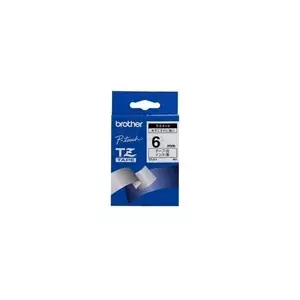 TZ Label Tape 6mm Brother TZ211 Black on White Gloss 8m
