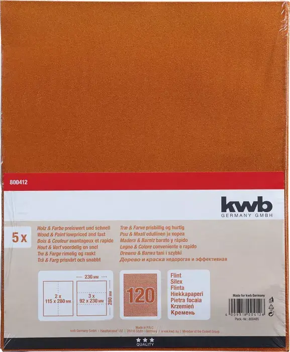 Sanding sheet kwb Flint Sandpaper Wood & Paint Photo 2