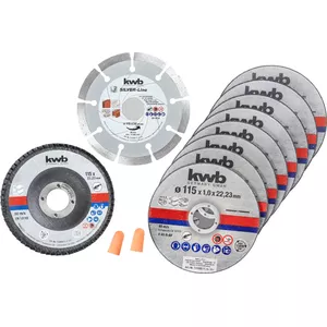 Griešanas disks KWB 712041 sākuma komplekts 10 gab Pārslēdzams centrs ķieģelim marmoram tēraudam