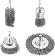 Drill Wire Brush Set KWB 597530 — 4 pieces (for power drills, metal and surface cleaning)