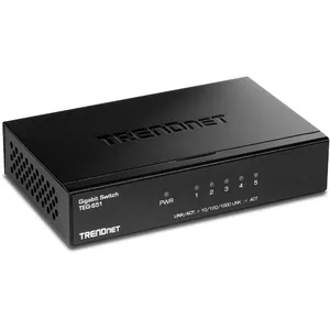Trendnet TEG-S51 tīkla pārslēgs Nepārvaldīts Gigabit Ethernet (10/100/1000) Melns