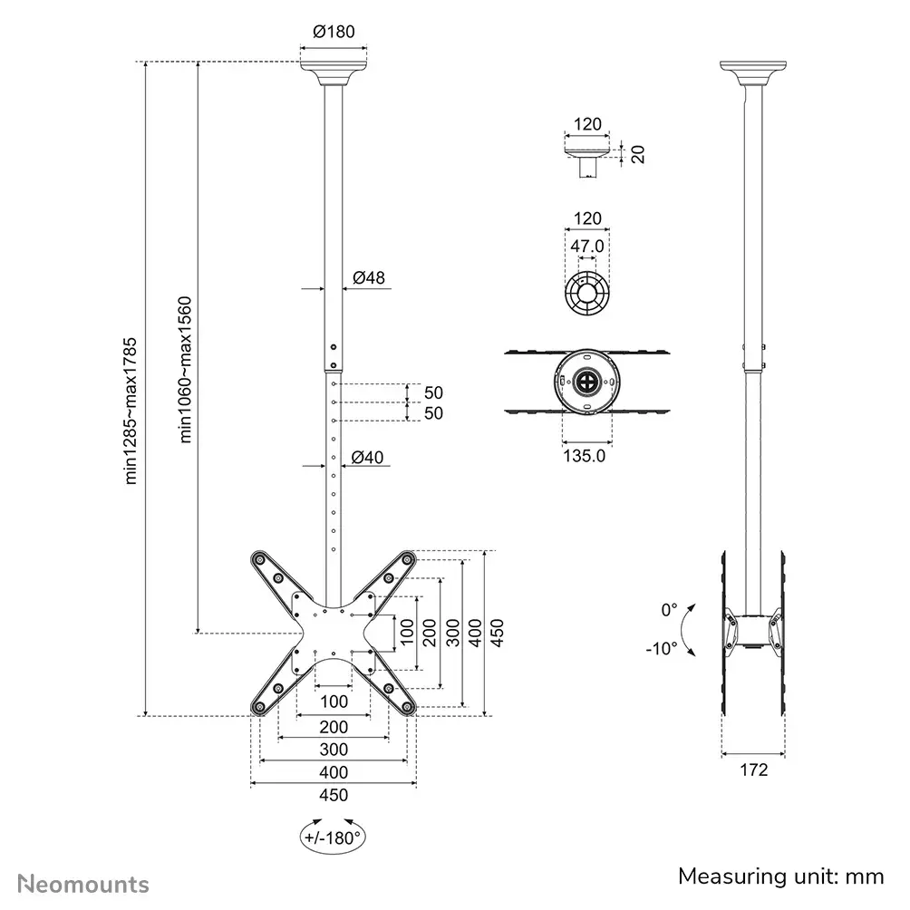 Ceiling mount Neomounts FPMA-C340DBLACK Photo 15