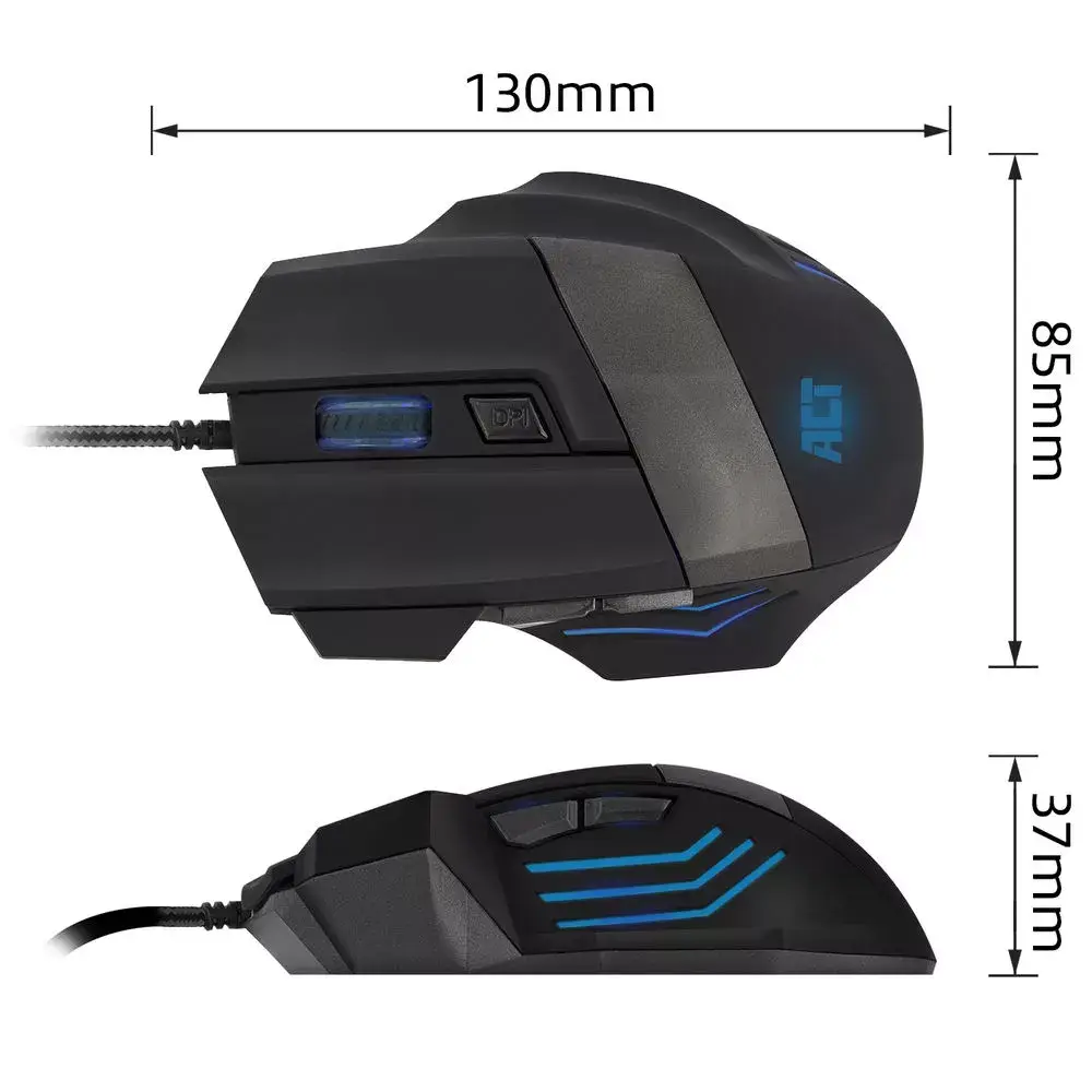 Mouse pad ACT Wired Gaming Mouse with illumination 3200 dpi Photo 3