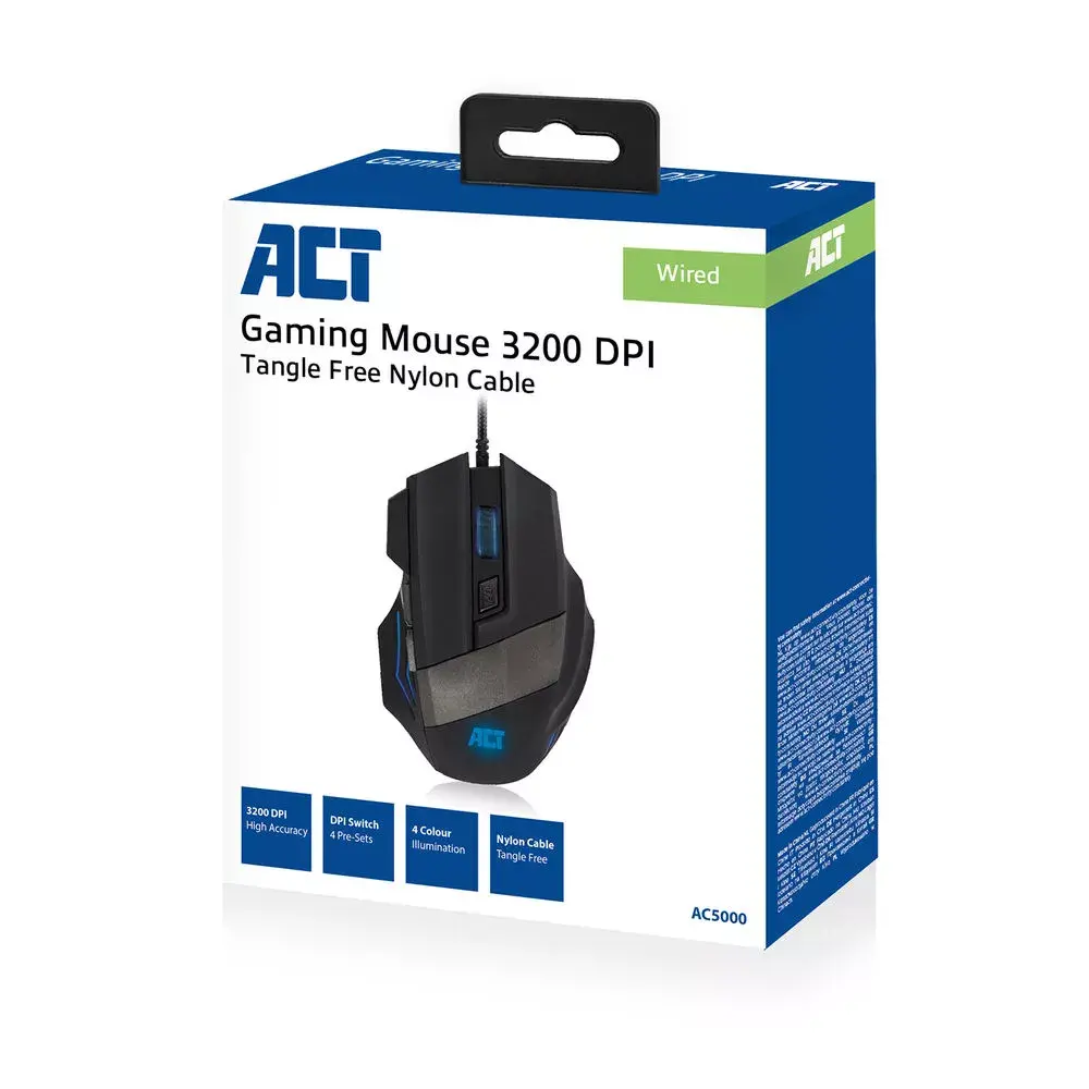Mouse pad ACT Wired Gaming Mouse with illumination 3200 dpi Photo 4