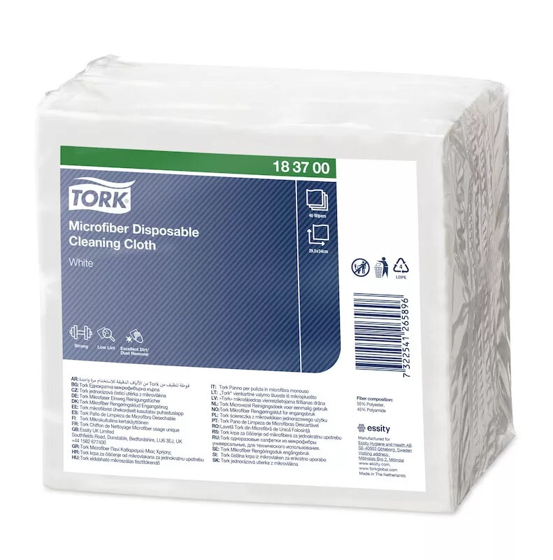Tork 183700 Mikrošķiedras tīrīšanas drāna Balta