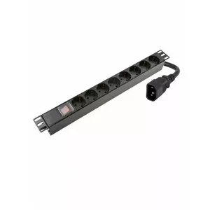 Блок розеток ProBase PDU-8-CW14 1U, 8 розеток, с выключателем, вход C14