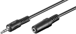 Goobay Headphone and Audio AUX Extension Cable 3-Pin 3.5 mm 3m Black