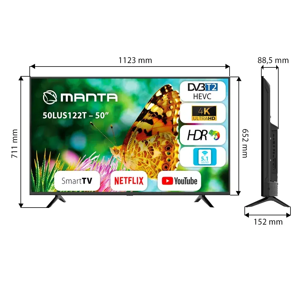 Телевизор MANTA 50LUS122T 50" Photo 3
