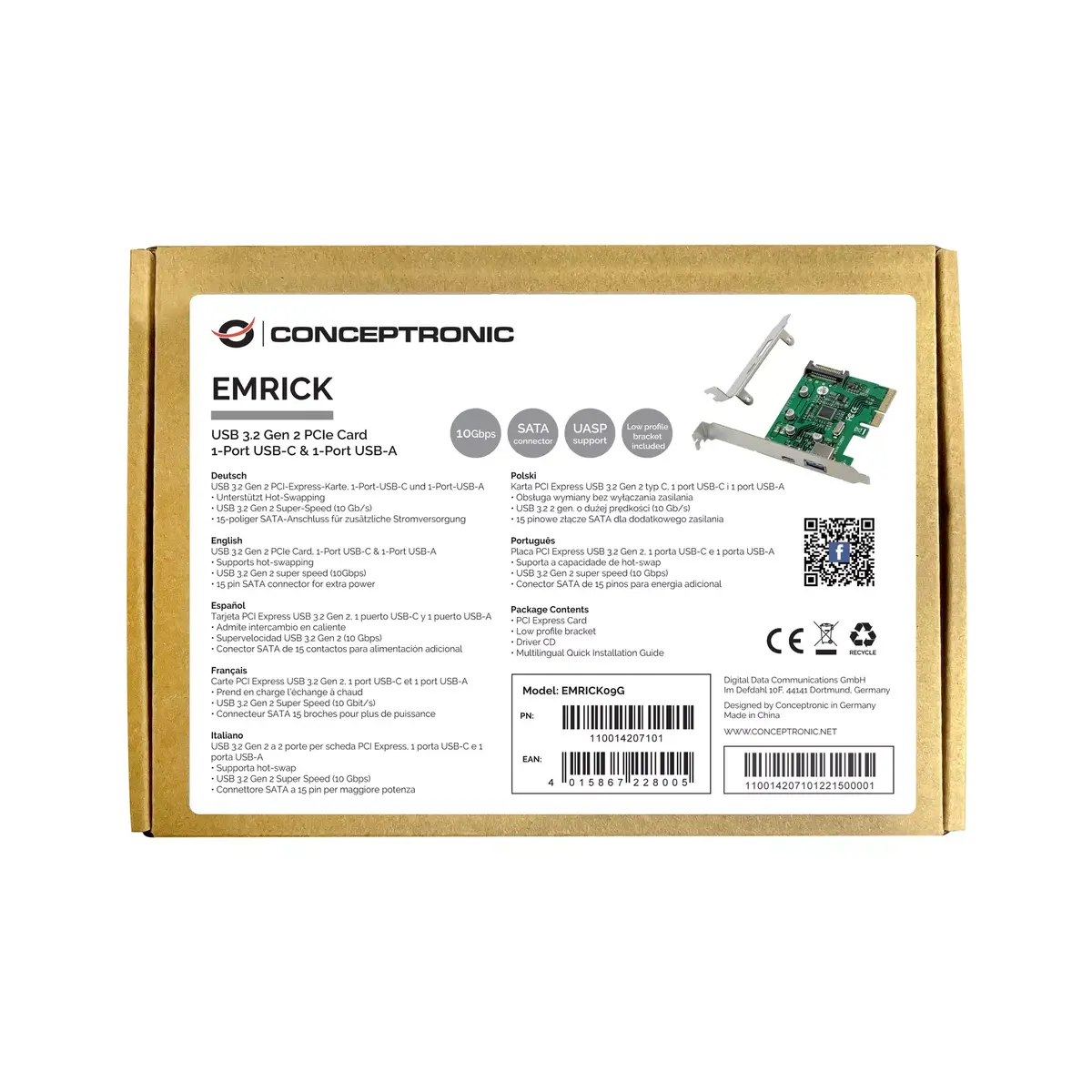 PCIe karte Conceptronic EMRICK USB 3.2 Gen 2 Photo 2