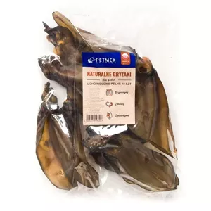 Лакомство-жевалка PETMEX Full Beef Ear, упаковка 10 шт — говяжные зубные жевалки, 600 г, для взрослых средних и крупных собак