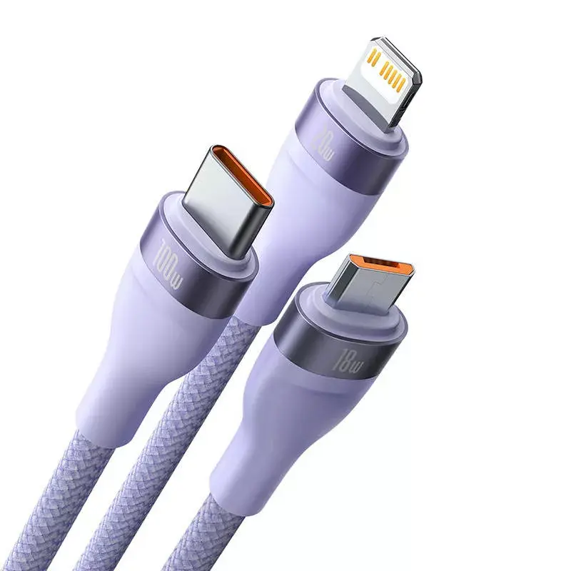 USB kabelis Baseus Flash Series 2 USB-C/microUSB/Lightning Photo 3