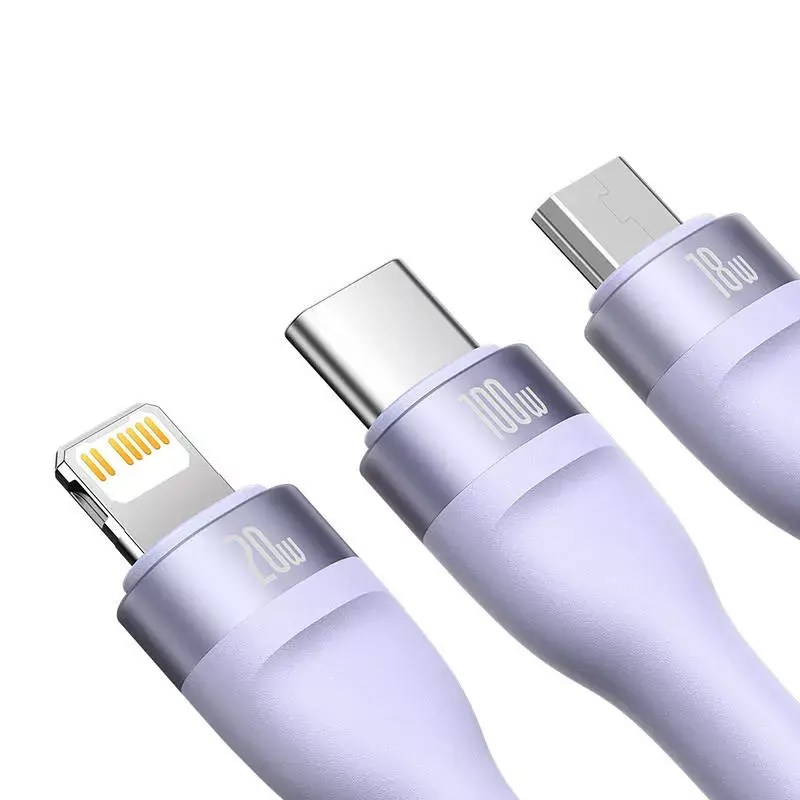 USB kabelis Baseus Flash Series 2 USB-C/microUSB/Lightning Photo 5