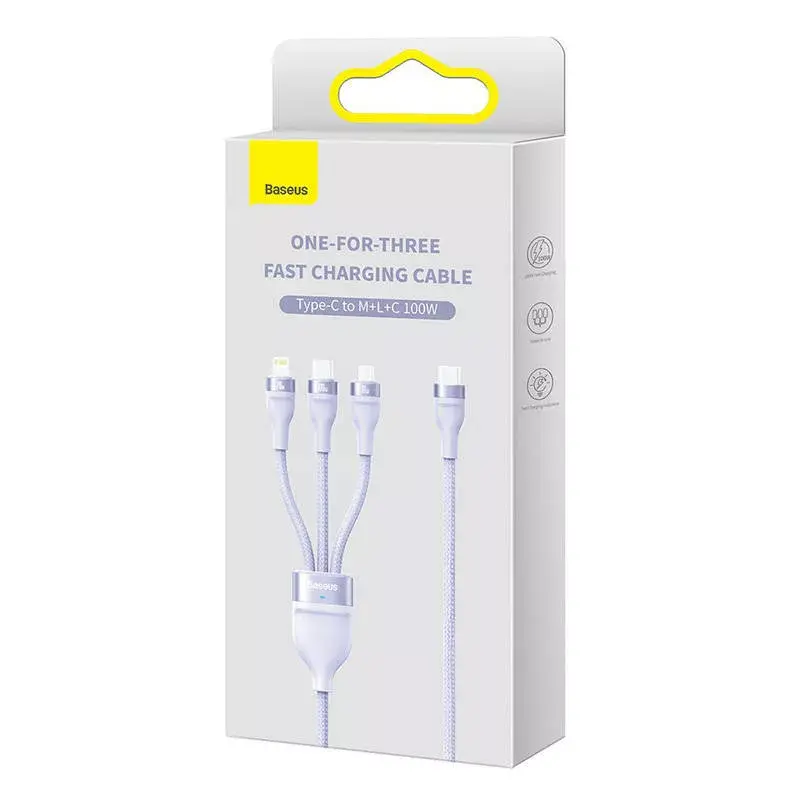 USB kabelis Baseus Flash Series 2 USB-C/microUSB/Lightning Photo 9