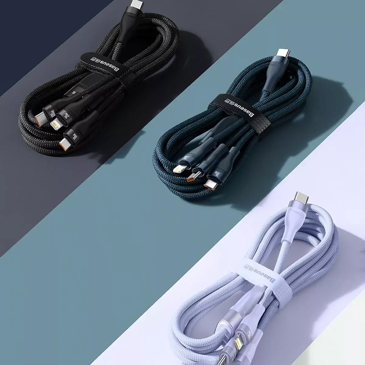 USB kabelis Baseus Flash Series 2 USB-C/microUSB/Lightning Photo 18