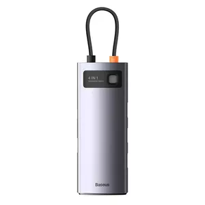 Centrmezgls 4in1 Baseus Metal Gleam Series, USB-C uz 4x USB 3.0