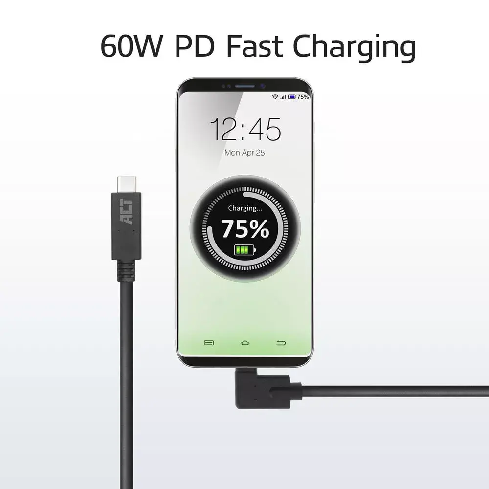 ACT USB 3.0 leņķa kabelis USB-C 1 metrs Photo 6
