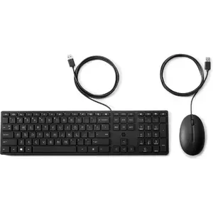 Проводной набор клавиатура и мышь HP 320MK — полноразмерная USB-клавиатура, кабель 1,8 м, черный
