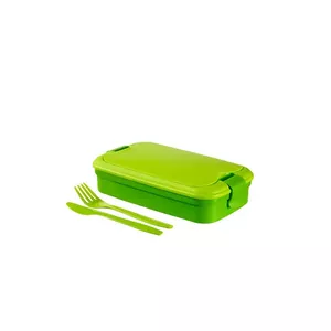 Контейнер для еды Curver Lunch&Go 1.4 л зелёный прямоугольный с прибором