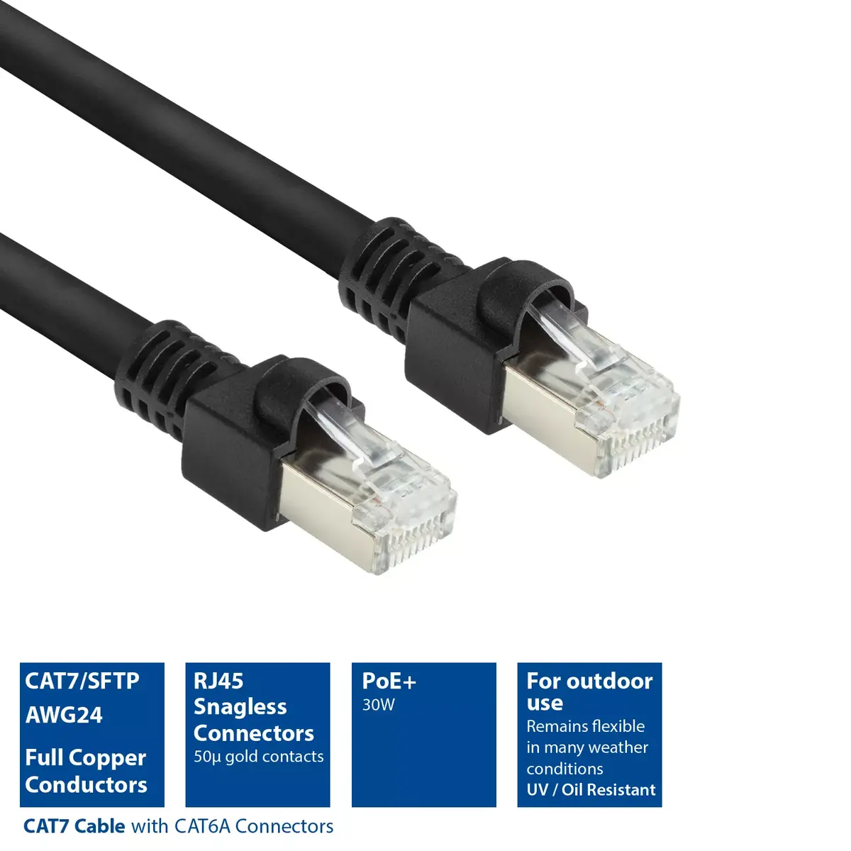 ACT Black 0.5m S/FTP CAT7 patch kabelis Photo 4