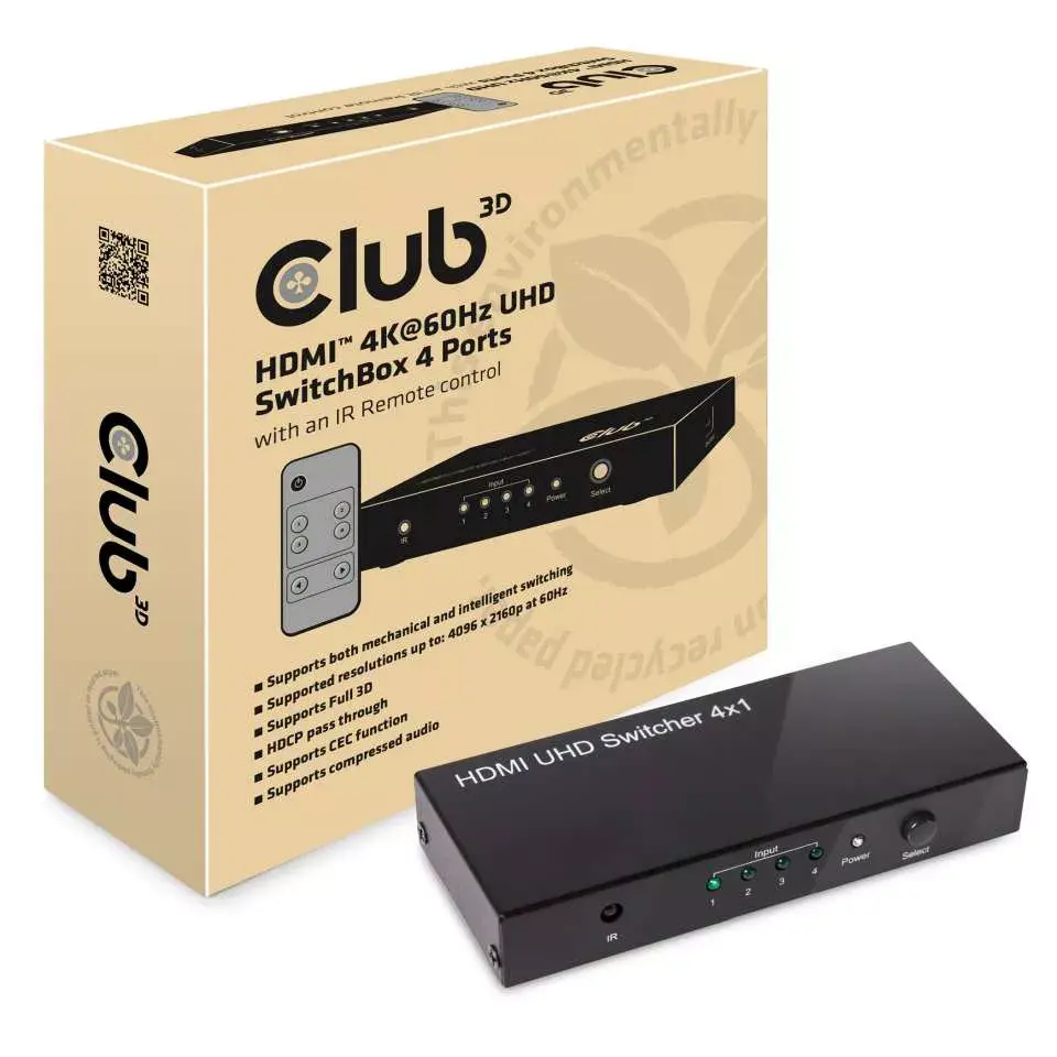 HDMI slēdzis CLUB3D HDMI™ 2.0 UHD 4K60Hz Photo 2