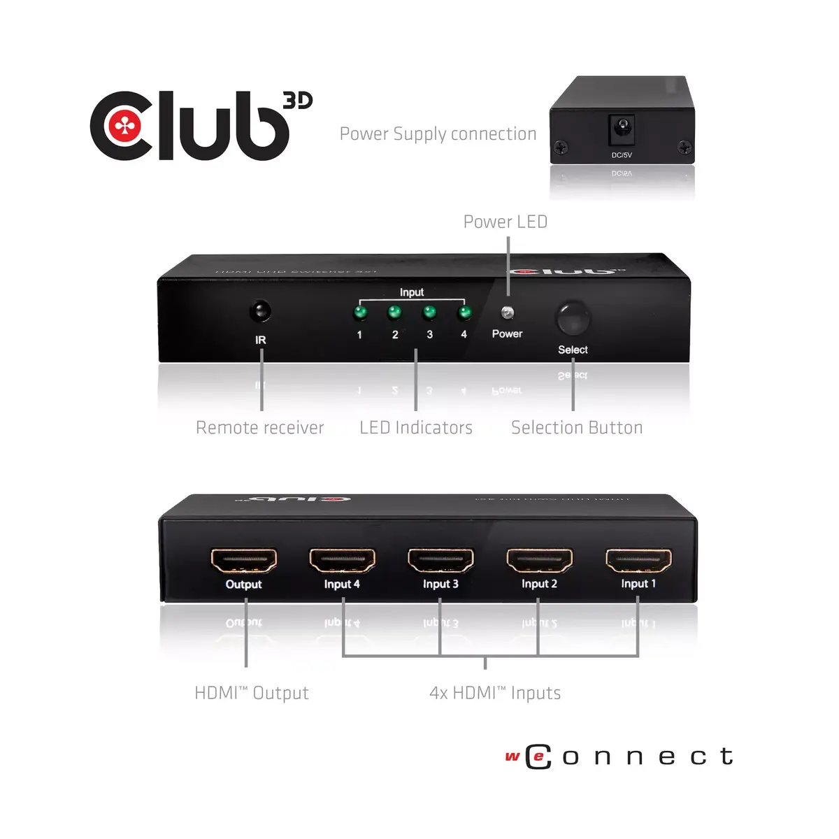 HDMI slēdzis CLUB3D HDMI™ 2.0 UHD 4K60Hz Photo 7