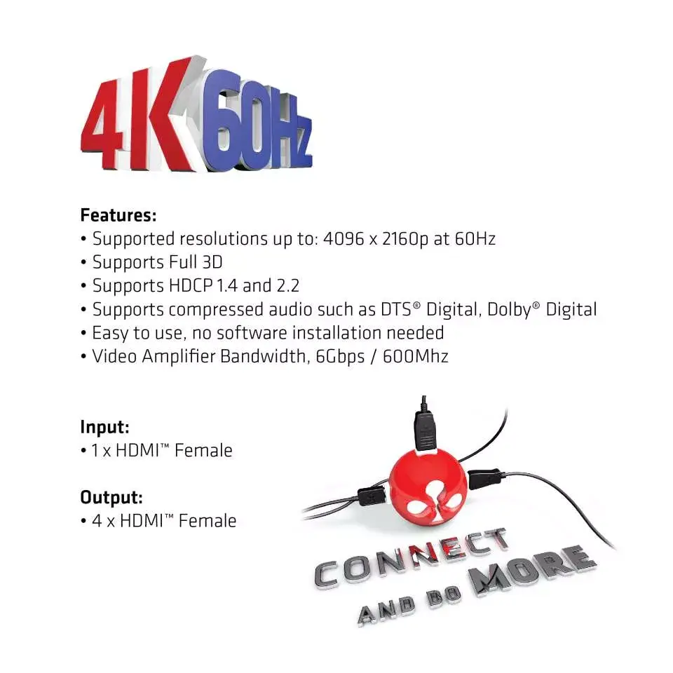 HDMI Sadalītājs CLUB3D 4K@60Hz Photo 6
