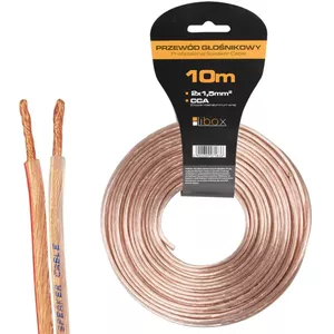 Speaker cable LIBOX LB0008-10 2x1.50 mm CCA, 10 m, transparent