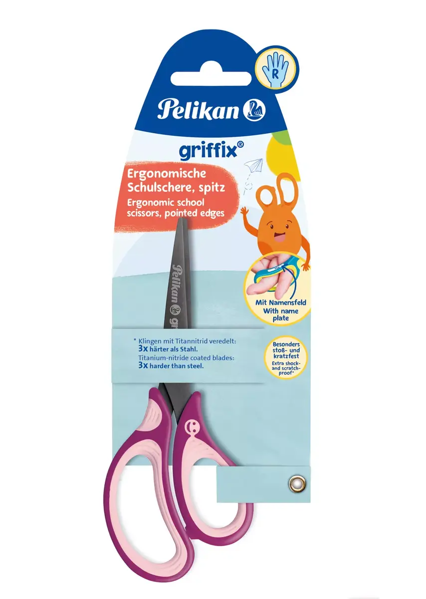 Scissors Pelikan Griffix Universal Straight cut Pink Photo 6