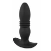 Анальная пробка ANOS Silicone Black — толкающая и вибрирующая Photo 2