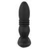 Анальная пробка ANOS Silicone Black — толкающая и вибрирующая Photo 4