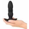 Анальная пробка ANOS Silicone Black — толкающая и вибрирующая Photo 5