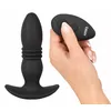 Анальная пробка ANOS Silicone Black — толкающая и вибрирующая Photo 6