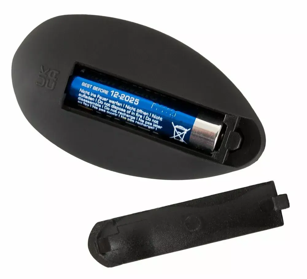 Анальная пробка ANOS Silicone Black — толкающая и вибрирующая Photo 10
