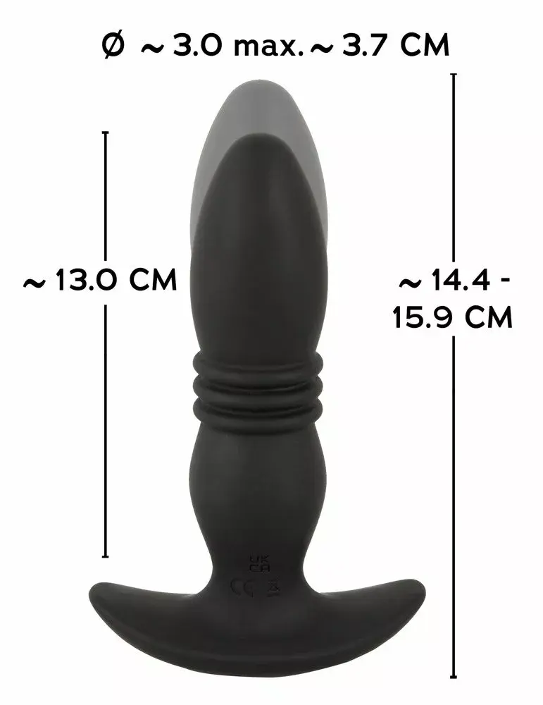 Анальная пробка ANOS Silicone Black — толкающая и вибрирующая Photo 11