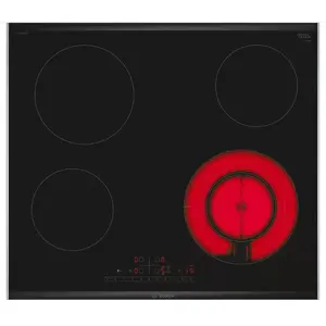 Ceramic hob Bosch Serie 6 PKF675FP2E Black built-in 60 cm, 4 zones, touch control, front timer