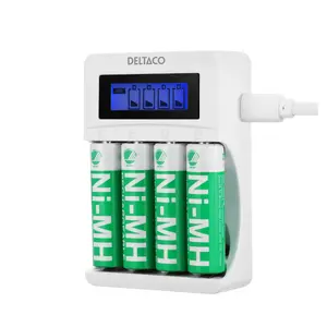 Deltaco C704A4-4xAA battery charger USB for AA batteries
