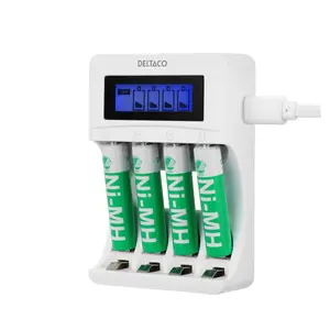 Deltaco C704A4-4xAAA battery charger USB 4xAAA NiCd NiMH