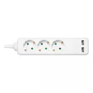 Power extension Deltaco GT-0310 1.5m 3 AC outlets Indoor White