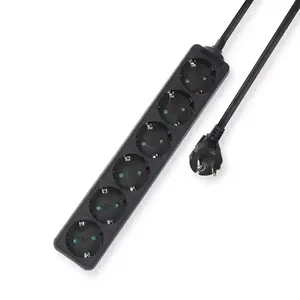Power strip ACT 6 sockets 3 m black
