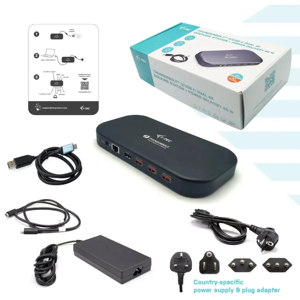 i-tec Thunderbolt 3/USB-C Двухпортовая 4K Док-станция Photo 4