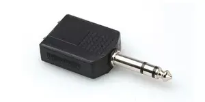 Hosa GPP-359 Cable Gender Changer, 2 x 1/4 TRS Female to 1/4 TRS Male, Black