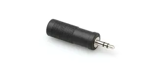 Cable gender changer Hosa GMP-112 — 1/4" TRS (male/female) to 3.5mm adapter, black