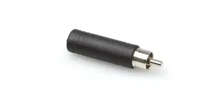 Cable gender changer Hosa GPR-104 — RCA (female) to TS (male), black/silver
