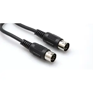 Hosa 5-pin DIN — 5-pin DIN audio kabelis 0,91 m, melns, vīrietis–vīrietis, niķelēti kontakti
