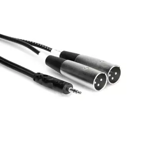 Audio cable Hosa CYX-402M — 2 m, 3.5mm TRS (male) to 2 × XLR 3-pin (male), black, OFC, magnetically shielded
