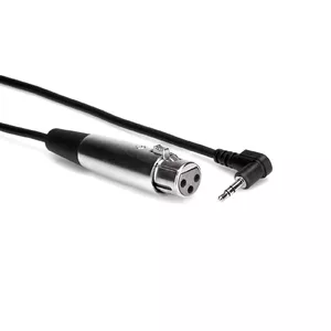 Hosa XVM-101F kabelis — XLR sieviete uz 3,5 mm TRS taisnā/ātrā leņķī, 0,3 m