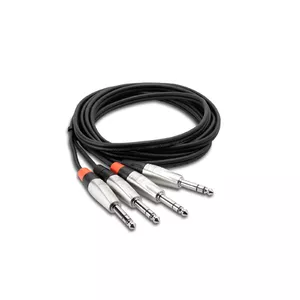 Audio kabelis Hosa HSS-010X2 — 3 m, 2×6,35 mm TRS uz 2×6,35 mm TRS, melns