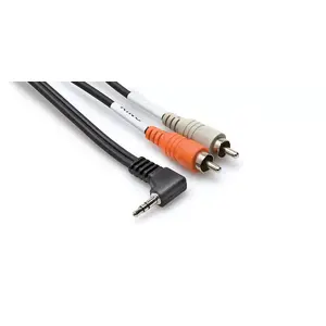 Audio cable Hosa CMR-206R — 1.8 m, 3.5 mm TRS (male) to 2×RCA (male), black/grey/orange